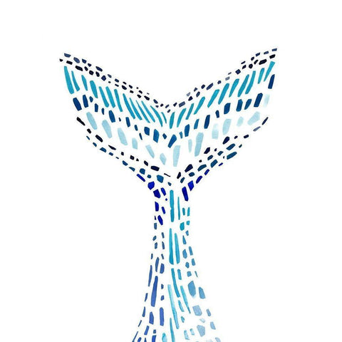 Mosaic Tail II White Modern Wood Framed Art Print by Warren, Annie