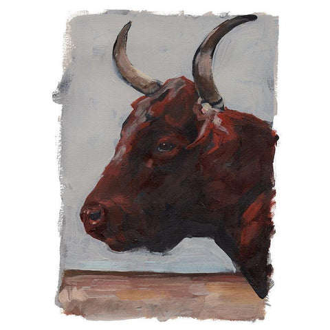 Cattle View I White Modern Wood Framed Art Print by Parker, Jennifer Paxton