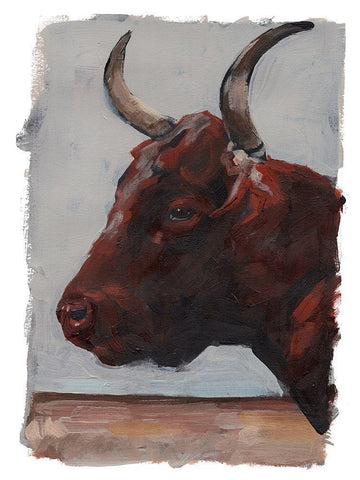 Cattle View I White Modern Wood Framed Art Print with Double Matting by Parker, Jennifer Paxton