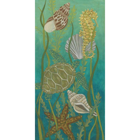 Aquatic Life II Black Modern Wood Framed Art Print with Double Matting by Zarris, Chariklia