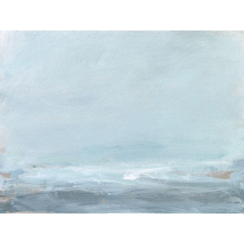 Soft Sea Mist I Black Modern Wood Framed Art Print with Double Matting by Long, Christina