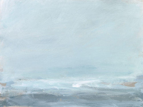 Soft Sea Mist I White Modern Wood Framed Art Print with Double Matting by Long, Christina