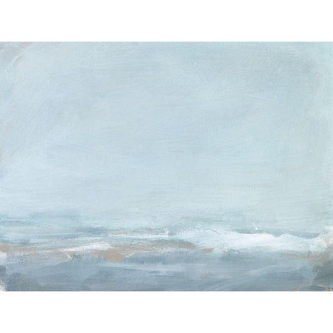 Soft Sea Mist II Black Modern Wood Framed Art Print with Double Matting by Long, Christina
