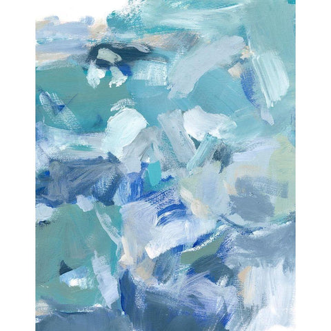 Blue Night I Black Modern Wood Framed Art Print with Double Matting by Long, Christina