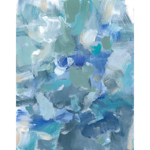 Blue Night II White Modern Wood Framed Art Print by Long, Christina