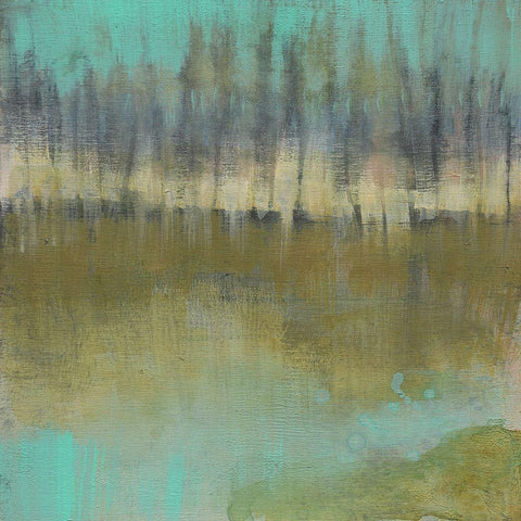 Soft Treeline on the Horizon I Black Modern Wood Framed Art Print by Goldberger, Jennifer