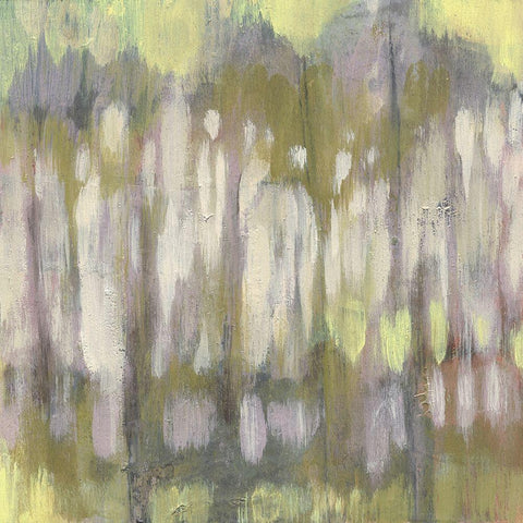 Stained Glass Trees I White Modern Wood Framed Art Print by Goldberger, Jennifer