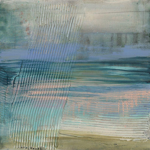 Textured Coastline II White Modern Wood Framed Art Print by Goldberger, Jennifer