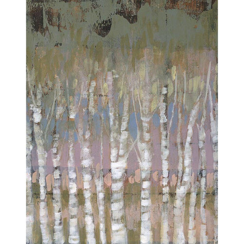 Pastel Birchline I White Modern Wood Framed Art Print by Goldberger, Jennifer