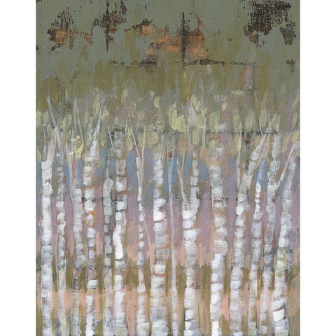 Pastel Birchline II Black Modern Wood Framed Art Print with Double Matting by Goldberger, Jennifer