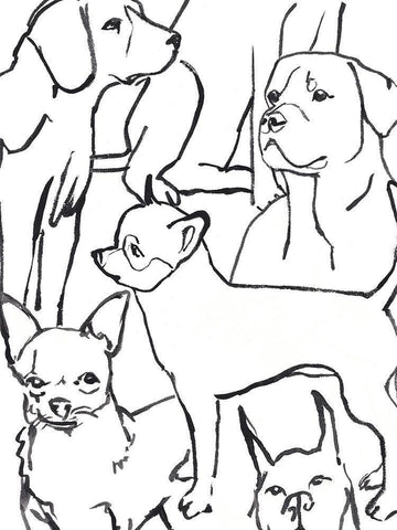 Loyal Companion IV White Modern Wood Framed Art Print with Double Matting by Warren, Annie