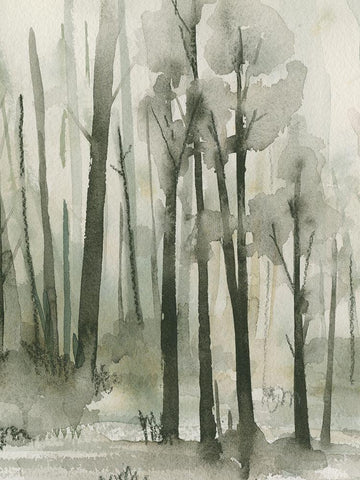 Into the Woods III White Modern Wood Framed Art Print with Double Matting by Caroline, Emma