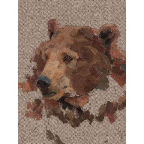 Big Bear III White Modern Wood Framed Art Print by Green, Jacob