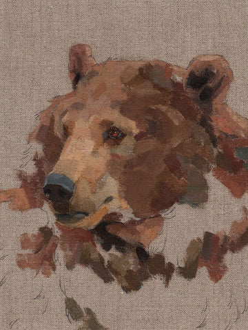 Big Bear III White Modern Wood Framed Art Print with Double Matting by Green, Jacob