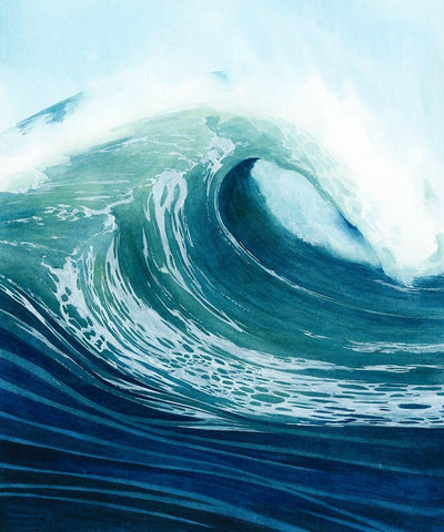 Sea Foam I Black Ornate Wood Framed Art Print with Double Matting by Popp, Grace