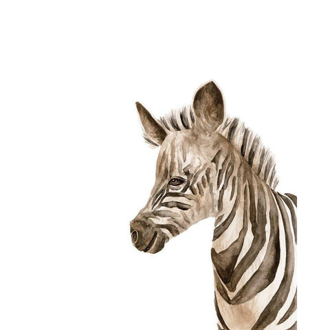 Safari Animal Portraits IV White Modern Wood Framed Art Print by Wang, Melissa