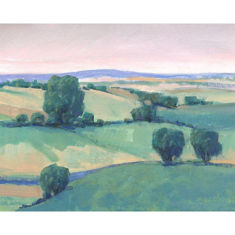 Rolling Countryside I White Modern Wood Framed Art Print by OToole, Tim