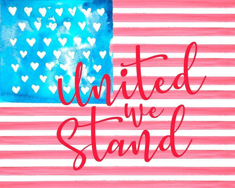 United We Stand II White Modern Wood Framed Art Print with Double Matting by Parker, Jennifer Paxton