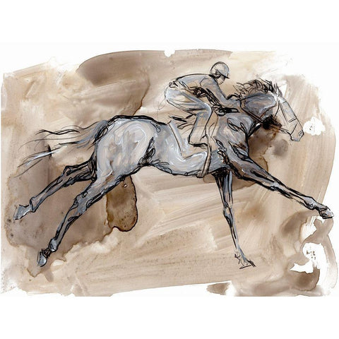 Off to the Races I Black Modern Wood Framed Art Print with Double Matting by Parker, Jennifer Paxton