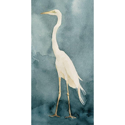 Simple Egret I White Modern Wood Framed Art Print by Caroline, Emma