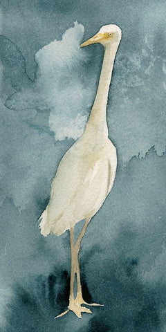 Simple Egret II Black Ornate Wood Framed Art Print with Double Matting by Caroline, Emma