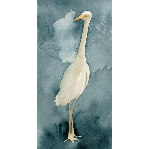 Simple Egret II Black Modern Wood Framed Art Print by Caroline, Emma