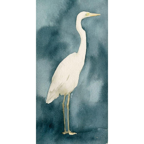 Simple Egret III Black Modern Wood Framed Art Print by Caroline, Emma