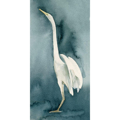 Simple Egret IV Black Modern Wood Framed Art Print by Caroline, Emma