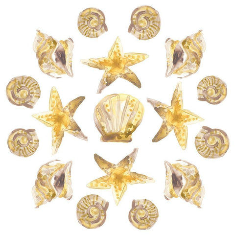 Seaside Kaleidoscope I Black Ornate Wood Framed Art Print with Double Matting by Vess, June Erica