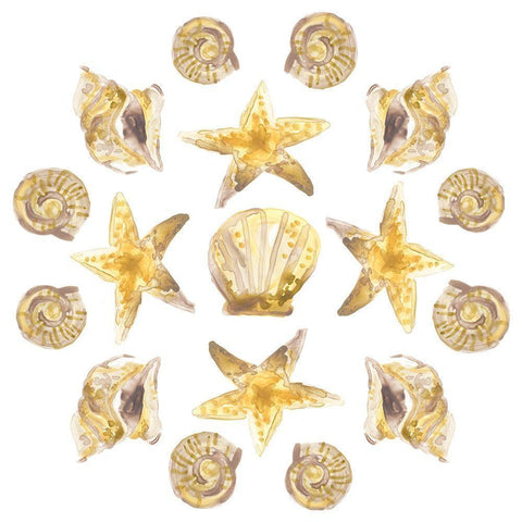 Seaside Kaleidoscope I Gold Ornate Wood Framed Art Print with Double Matting by Vess, June Erica