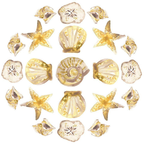 Seaside Kaleidoscope II Gold Ornate Wood Framed Art Print with Double Matting by Vess, June Erica