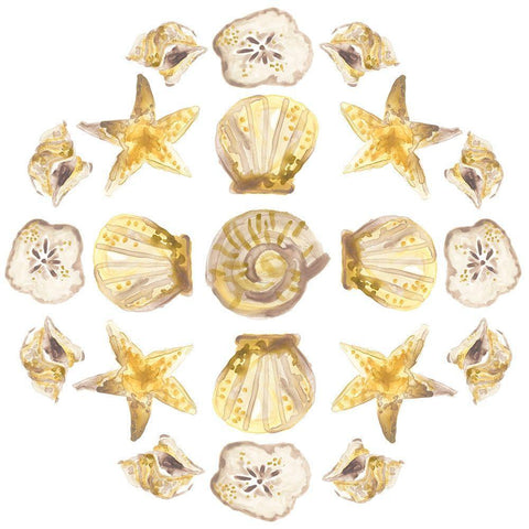 Seaside Kaleidoscope II White Modern Wood Framed Art Print with Double Matting by Vess, June Erica