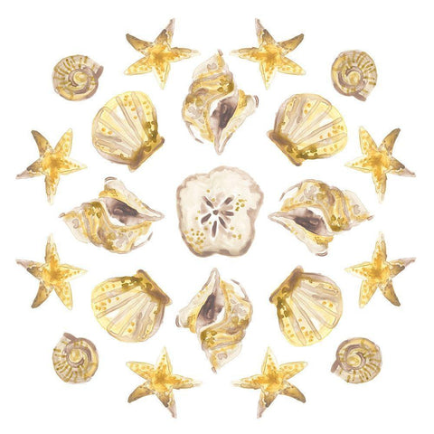 Seaside Kaleidoscope III Gold Ornate Wood Framed Art Print with Double Matting by Vess, June Erica