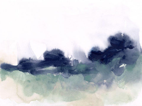 Lake Fog II White Modern Wood Framed Art Print with Double Matting by Vess, June Erica