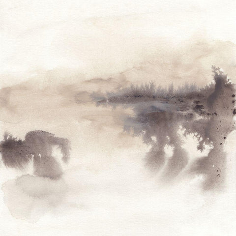 Shadowscape I White Modern Wood Framed Art Print by Vess, June Erica