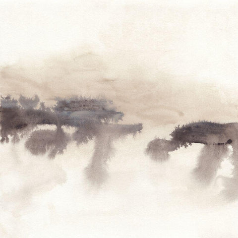 Shadowscape II White Modern Wood Framed Art Print with Double Matting by Vess, June Erica