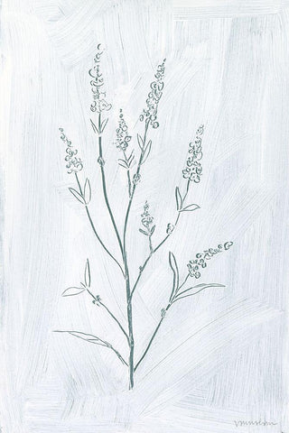 Milkweeds I White Modern Wood Framed Art Print with Double Matting by Lam, Vanna