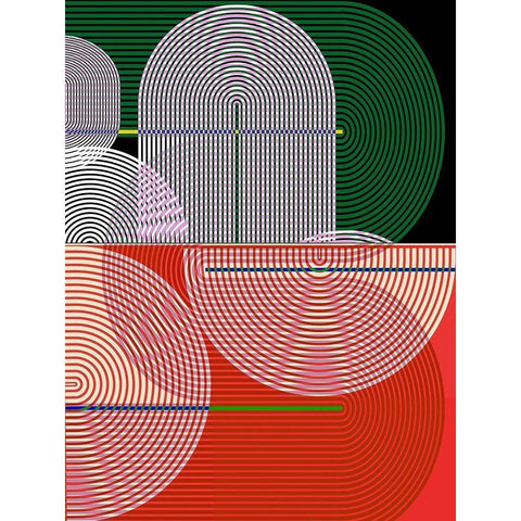 Graphic Colorful Shapes I Black Modern Wood Framed Art Print by Jasper, Sisa
