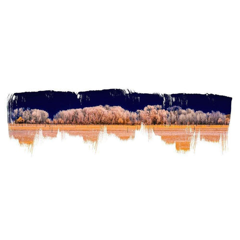 Treeline Panorama Black Modern Wood Framed Art Print with Double Matting by Jasper, Sisa