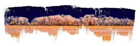 Treeline Panorama Black Ornate Wood Framed Art Print with Double Matting by Jasper, Sisa