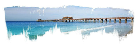 Virginia Beach Pier Black Ornate Wood Framed Art Print with Double Matting by Jasper, Sisa