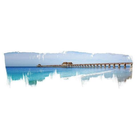 Virginia Beach Pier Black Modern Wood Framed Art Print by Jasper, Sisa