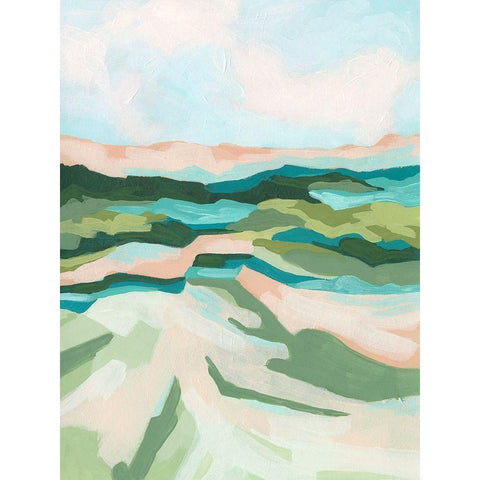 Tidal Valley I White Modern Wood Framed Art Print by Vess, June Erica