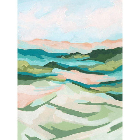 Tidal Valley II White Modern Wood Framed Art Print by Vess, June Erica