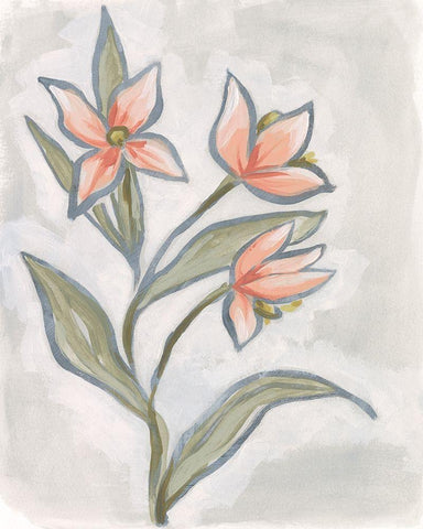 Petal Impasto I Black Ornate Wood Framed Art Print with Double Matting by Vess, June Erica