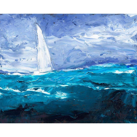 Sail Ho II Black Modern Wood Framed Art Print by Longley, Alicia