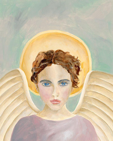 Angels Among Us I White Modern Wood Framed Art Print with Double Matting by Moore, Regina