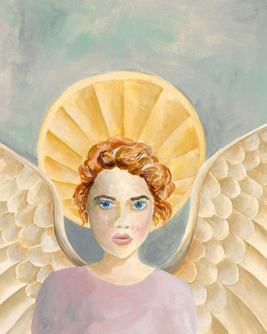 Angels Among Us II Black Ornate Wood Framed Art Print with Double Matting by Moore, Regina