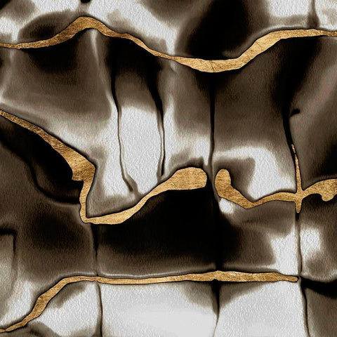 Golden Shimmer II Gold Ornate Wood Framed Art Print with Double Matting by Saunders, Alonzo