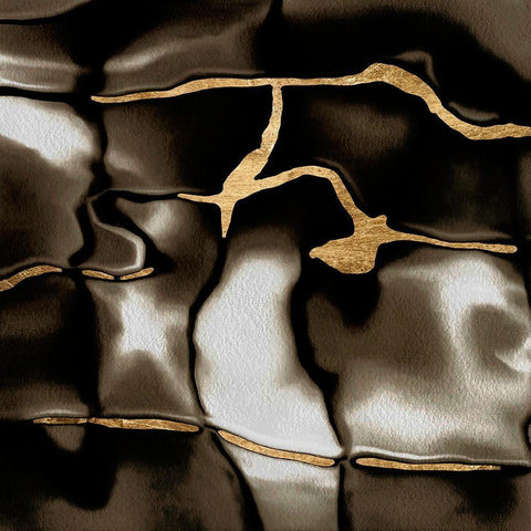 Golden Shimmer IV Gold Ornate Wood Framed Art Print with Double Matting by Saunders, Alonzo